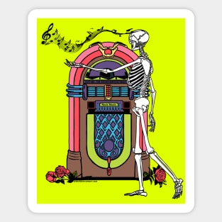 Skeleton at the Jukebox Music Forever Even in Death (color version) Magnet